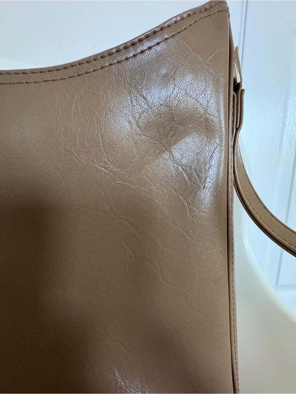 Liz Claiborne Taupe Shoulder Bag Y2K Minimalist Quiet Luxury Everyday Purse EUC - Picture 10 of 14